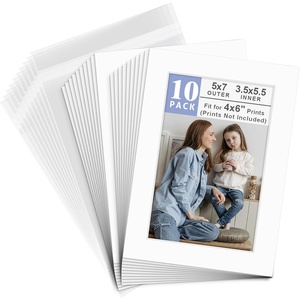 image:imagePack of 100 5x7 WHITE Picture Mats Mattes with White Core Bevel Cut for 4x6 Photo  Back  Bags  AcidFree PreCut Mat 35x55 Opening White Core Bevel Cut For Photo Art Poster or Print Display Mats Mattes5 x 7 10Pack Complete Set