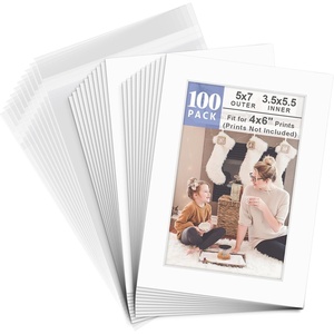 image:imagePack of 100 5x7 WHITE Picture Mats Mattes with White Core Bevel Cut for 4x6 Photo  Back  Bags  AcidFree PreCut Mat 35x55 Opening White Core Bevel Cut For Photo Art Poster or Print Display Mats Mattes5 x 7 100Pack Complete Set