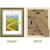 image:imageGolden State Art12x16 Ornate Picture Frame Holds 8x12 PhotoBlack Gold  Includes HD plexiglass frontwhite matbuildin hangers and buttons12x16 Decorative photo frame matted to 8x12Wall mountGreen Gold