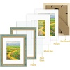 image:imageGolden State Art12x16 Ornate Picture Frame Holds 8x12 PhotoBlack Gold  Includes HD plexiglass frontwhite matbuildin hangers and buttons12x16 Decorative photo frame matted to 8x12Wall mountDistressed Blue Gold