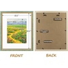 image:imageGolden State Art12x16 Ornate Picture Frame Holds 8x12 PhotoBlack Gold  Includes HD plexiglass frontwhite matbuildin hangers and buttons12x16 Decorative photo frame matted to 8x12Wall mountDistressed Blue Gold