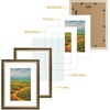 image:imageGolden State Art12x16 Ornate Picture Frame Holds 8x12 PhotoBlack Gold  Includes HD plexiglass frontwhite matbuildin hangers and buttons12x16 Decorative photo frame matted to 8x12Wall mountBlack Gold