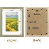 image:imageGolden State Art12x16 Ornate Picture Frame Holds 8x12 PhotoBlack Gold  Includes HD plexiglass frontwhite matbuildin hangers and buttons12x16 Decorative photo frame matted to 8x12Wall mountDistressed Blue Gold