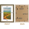 image:imageGolden State Art12x16 Ornate Picture Frame Holds 8x12 PhotoBlack Gold  Includes HD plexiglass frontwhite matbuildin hangers and buttons12x16 Decorative photo frame matted to 8x12Wall mountBlack Gold