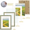 image:imageGolden State Art12x16 Ornate Picture Frame Holds 8x12 PhotoBlack Gold  Includes HD plexiglass frontwhite matbuildin hangers and buttons12x16 Decorative photo frame matted to 8x12Wall mountDistressed Blue Gold