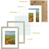 image:imageGolden State Art12x16 Ornate Picture Frame Holds 8x12 PhotoBlack Gold  Includes HD plexiglass frontwhite matbuildin hangers and buttons12x16 Decorative photo frame matted to 8x12Wall mountBlue Gold