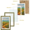 image:imageGolden State Art12x16 Ornate Picture Frame Holds 8x12 PhotoBlack Gold  Includes HD plexiglass frontwhite matbuildin hangers and buttons12x16 Decorative photo frame matted to 8x12Wall mountGreen Gold