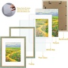 image:imageGolden State Art12x16 Ornate Picture Frame Holds 8x12 PhotoBlack Gold  Includes HD plexiglass frontwhite matbuildin hangers and buttons12x16 Decorative photo frame matted to 8x12Wall mountDistressed Blue Gold