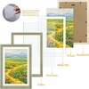 image:imageGolden State Art12x16 Ornate Picture Frame Holds 8x12 PhotoBlack Gold  Includes HD plexiglass frontwhite matbuildin hangers and buttons12x16 Decorative photo frame matted to 8x12Wall mountDistressed Blue Gold