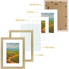 image:imageGolden State Art12x16 Ornate Picture Frame Holds 8x12 PhotoBlack Gold  Includes HD plexiglass frontwhite matbuildin hangers and buttons12x16 Decorative photo frame matted to 8x12Wall mountVintage Gold
