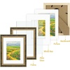 image:imageGolden State Art12x16 Ornate Picture Frame Holds 8x12 PhotoBlack Gold  Includes HD plexiglass frontwhite matbuildin hangers and buttons12x16 Decorative photo frame matted to 8x12Wall mountBlack Gold