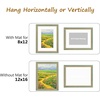image:imageGolden State Art12x16 Ornate Picture Frame Holds 8x12 PhotoBlack Gold  Includes HD plexiglass frontwhite matbuildin hangers and buttons12x16 Decorative photo frame matted to 8x12Wall mountDistressed Blue Gold