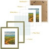 image:imageGolden State Art12x16 Ornate Picture Frame Holds 8x12 PhotoBlack Gold  Includes HD plexiglass frontwhite matbuildin hangers and buttons12x16 Decorative photo frame matted to 8x12Wall mountGreen Gold