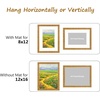 image:imageGolden State Art8x10 Ornate Picture Frame Holds 5x7 PhotoVintage Gold  Includes easel backreal glass frontwhite mat8x10 Decorative photo frame matted to 5x7Desktopwall mountEmbossed designVintage Gold