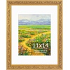 image:imageGolden State Art8x10 Ornate Picture Frame Holds 5x7 PhotoVintage Gold  Includes easel backreal glass frontwhite mat8x10 Decorative photo frame matted to 5x7Desktopwall mountEmbossed designVintage Gold