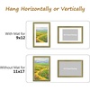 image:imageGolden State Art8x10 Ornate Picture Frame Holds 5x7 PhotoVintage Gold  Includes easel backreal glass frontwhite matbuildin hangers8x10 Decorative photo frame matted to 5x7Desktopwall mountGreen Gold