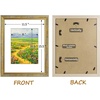 image:imageGolden State Art8x10 Ornate Picture Frame Holds 5x7 PhotoVintage Gold  Includes easel backreal glass frontwhite matbuildin hangers8x10 Decorative photo frame matted to 5x7Desktopwall mountVintage Gold
