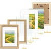 image:imageGolden State Art8x10 Ornate Picture Frame Holds 5x7 PhotoVintage Gold  Includes easel backreal glass frontwhite matbuildin hangers8x10 Decorative photo frame matted to 5x7Desktopwall mountChampagne Gold