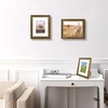 image:imageGolden State Art8x10 Ornate Picture Frame Holds 5x7 PhotoVintage Gold  Includes easel backreal glass frontwhite matbuildin hangers8x10 Decorative photo frame matted to 5x7Desktopwall mountBlack Gold