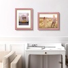 image:imageGolden State Art8x10 Ornate Picture Frame Holds 5x7 PhotoVintage Gold  Includes easel backreal glass frontwhite matbuildin hangers8x10 Decorative photo frame matted to 5x7Desktopwall mountPink Gold