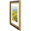 image:imageGolden State Art8x10 Ornate Picture Frame Holds 5x7 PhotoVintage Gold  Includes easel backreal glass frontwhite matbuildin hangers8x10 Decorative photo frame matted to 5x7Desktopwall mountBlack Gold