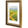 image:imageGolden State Art8x10 Ornate Picture Frame Holds 5x7 PhotoVintage Gold  Includes easel backreal glass frontwhite matbuildin hangers8x10 Decorative photo frame matted to 5x7Desktopwall mountBrown Gold
