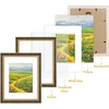 image:imageGolden State Art8x10 Ornate Picture Frame Holds 5x7 PhotoVintage Gold  Includes easel backreal glass frontwhite matbuildin hangers8x10 Decorative photo frame matted to 5x7Desktopwall mountBlack Gold