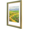 image:imageGolden State Art8x10 Ornate Picture Frame Holds 5x7 PhotoVintage Gold  Includes easel backreal glass frontwhite matbuildin hangers8x10 Decorative photo frame matted to 5x7Desktopwall mountGreen Gold