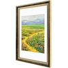 image:imageGolden State Art8x10 Ornate Picture Frame Holds 5x7 PhotoVintage Gold  Includes easel backreal glass frontwhite matbuildin hangers8x10 Decorative photo frame matted to 5x7Desktopwall mountBlack Gold