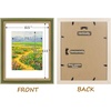 image:imageGolden State Art8x10 Ornate Picture Frame Holds 5x7 PhotoVintage Gold  Includes easel backreal glass frontwhite matbuildin hangers8x10 Decorative photo frame matted to 5x7Desktopwall mountGreen Gold