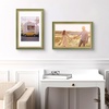 image:imageGolden State Art8x10 Ornate Picture Frame Holds 5x7 PhotoVintage Gold  Includes easel backreal glass frontwhite matbuildin hangers8x10 Decorative photo frame matted to 5x7Desktopwall mountGreen Gold