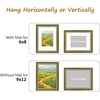 image:imageGolden State Art8x10 Ornate Picture Frame Holds 5x7 PhotoVintage Gold  Includes easel backreal glass frontwhite matbuildin hangers8x10 Decorative photo frame matted to 5x7Desktopwall mountGreen Gold