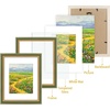 image:imageGolden State Art8x10 Ornate Picture Frame Holds 5x7 PhotoVintage Gold  Includes easel backreal glass frontwhite matbuildin hangers8x10 Decorative photo frame matted to 5x7Desktopwall mountGreen Gold