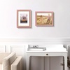 image:imageGolden State Art8x10 Ornate Picture Frame Holds 5x7 PhotoVintage Gold  Includes easel backreal glass frontwhite matbuildin hangers8x10 Decorative photo frame matted to 5x7Desktopwall mountPink Gold