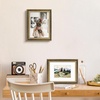 image:imageGolden State Art8x10 Ornate Picture Frame Holds 5x7 PhotoVintage Gold  Includes easel backreal glass frontwhite matbuildin hangers8x10 Decorative photo frame matted to 5x7Desktopwall mountBlack Gold