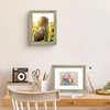 image:imageGolden State Art8x10 Ornate Picture Frame Holds 5x7 PhotoVintage Gold  Includes easel backreal glass frontwhite matbuildin hangers8x10 Decorative photo frame matted to 5x7Desktopwall mountDistressed Blue Gold