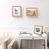 image:imageGolden State Art8x10 Ornate Picture Frame Holds 5x7 PhotoVintage Gold  Includes easel backreal glass frontwhite matbuildin hangers8x10 Decorative photo frame matted to 5x7Desktopwall mountChampagne Gold