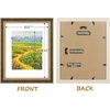 image:imageGolden State Art8x10 Ornate Picture Frame Holds 5x7 PhotoVintage Gold  Includes easel backreal glass frontwhite matbuildin hangers8x10 Decorative photo frame matted to 5x7Desktopwall mountBlack Gold
