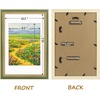 image:imageGolden State Art8x10 Ornate Picture Frame Holds 5x7 PhotoVintage Gold  Includes easel backreal glass frontwhite matbuildin hangers8x10 Decorative photo frame matted to 5x7Desktopwall mountGreen Gold