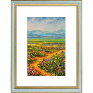 image:imageGolden State Art12x16 Ornate Picture Frame Holds 8x12 PhotoBlack Gold  Includes HD plexiglass frontwhite matbuildin hangers and buttons12x16 Decorative photo frame matted to 8x12Wall mountBlue Gold