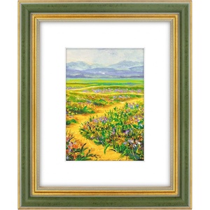 image:imageGolden State Art8x10 Ornate Picture Frame Holds 5x7 PhotoVintage Gold  Includes easel backreal glass frontwhite matbuildin hangers8x10 Decorative photo frame matted to 5x7Desktopwall mountGreen Gold