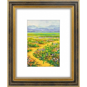 image:imageGolden State Art8x10 Ornate Picture Frame Holds 5x7 PhotoVintage Gold  Includes easel backreal glass frontwhite matbuildin hangers8x10 Decorative photo frame matted to 5x7Desktopwall mountBlack Gold