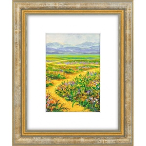 image:imageGolden State Art8x10 Ornate Picture Frame Holds 5x7 PhotoVintage Gold  Includes easel backreal glass frontwhite matbuildin hangers8x10 Decorative photo frame matted to 5x7Desktopwall mountVintage Gold