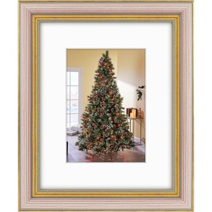 image:imageGolden State Art8x10 Ornate Picture Frame Holds 5x7 PhotoVintage Gold  Includes easel backreal glass frontwhite matbuildin hangers8x10 Decorative photo frame matted to 5x7Desktopwall mountPurple Gold