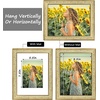image:imageGolden State Art 11x14 Boho Frame White Mat for 8x10 Picture Antique Gold  Real Glass Fits 8x10 Photo Art Poster or Print Display Finish 125 Inch Frame Border Wall Mount DisplayAntique Gold With Cream