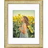 image:imageGolden State Art 11x14 Boho Frame White Mat for 8x10 Picture Antique Gold  Real Glass Fits 8x10 Photo Art Poster or Print Display Finish 125 Inch Frame Border Wall Mount DisplayAntique Gold With Cream
