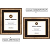 image:imageGolden State Art 11x14 Frame for 85x11 Diploma Dark Gold Color Real Glass  Includes Black Over Gold Double MatFits 85x11 Certificate Document Photo Picture Wall MountAntique Gold