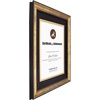 image:imageGolden State Art 11x14 Frame for 85x11 Diploma Dark Gold Color Real Glass  Includes Black Over Gold Double MatFits 85x11 Certificate Document Photo Picture Wall MountAntique Gold