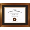 image:imageGolden State Art 11x14 Frame for 85x11 Diploma Dark Gold Color Real Glass  Includes Black Over Gold Double MatFits 85x11 Certificate Document Photo Picture Wall MountDark Gold