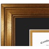 image:imageGolden State Art 11x14 Frame for 85x11 Diploma Dark Gold Color Real Glass  Includes Black Over Gold Double MatFits 85x11 Certificate Document Photo Picture Wall MountDark Gold